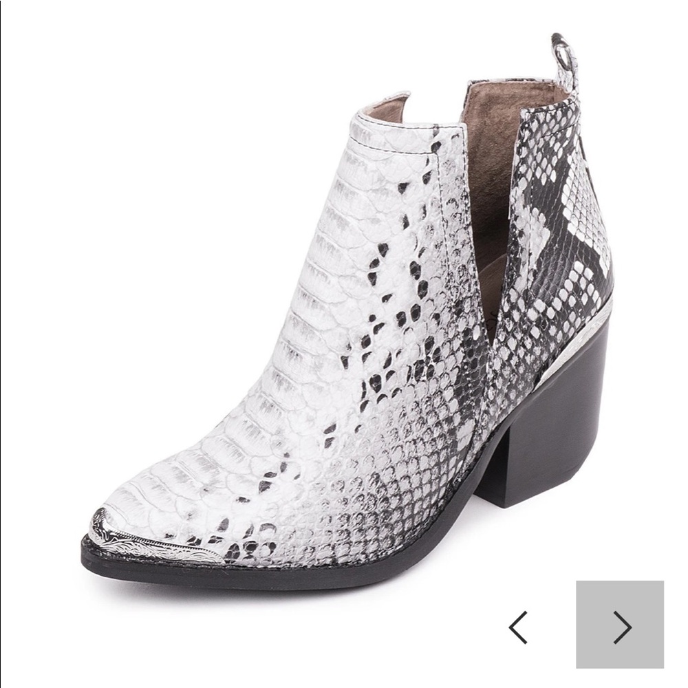 Jeffrey Campbell snake skin Cromwell booties